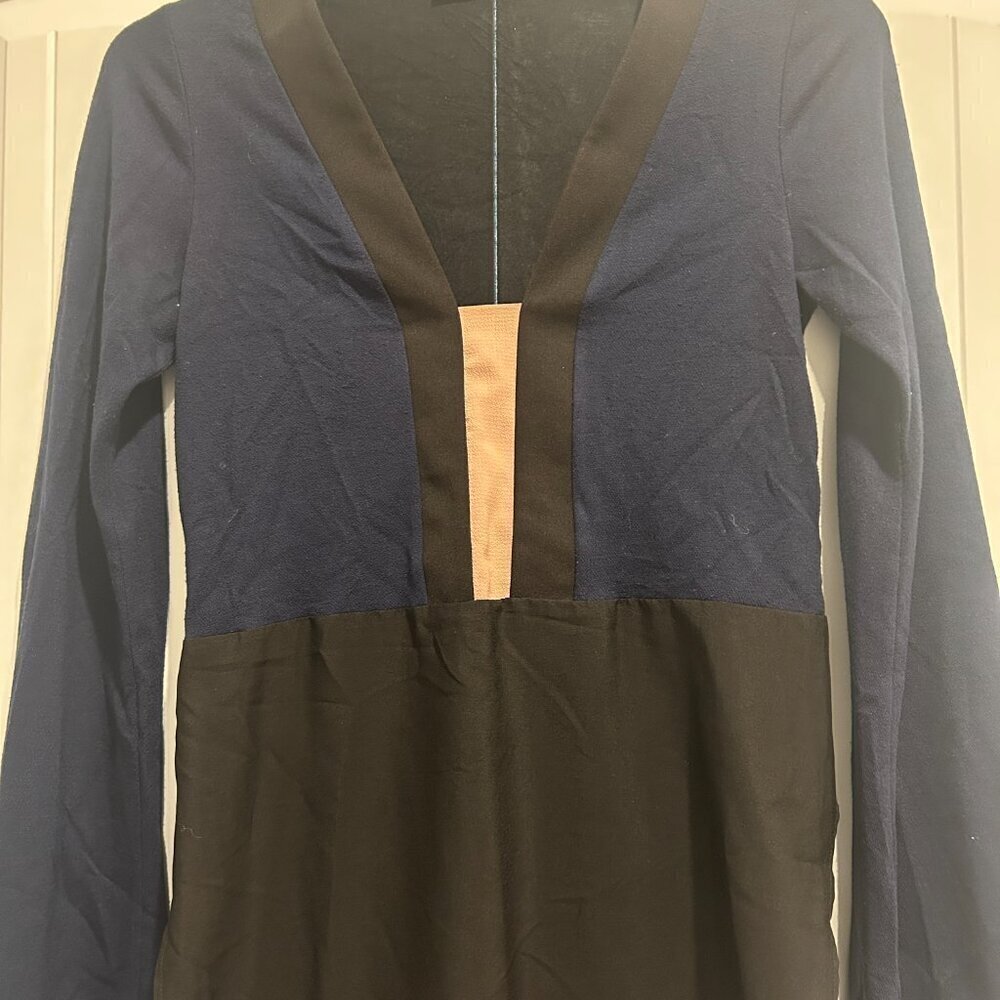 Zara W&B Navy and Black Long Sleeve Tunic Women’s Size M - Picture 4 of 12